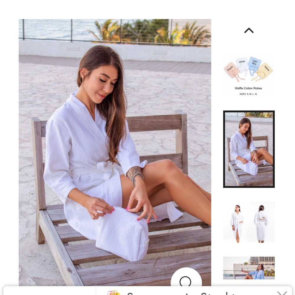White Waffle Cotton Robe